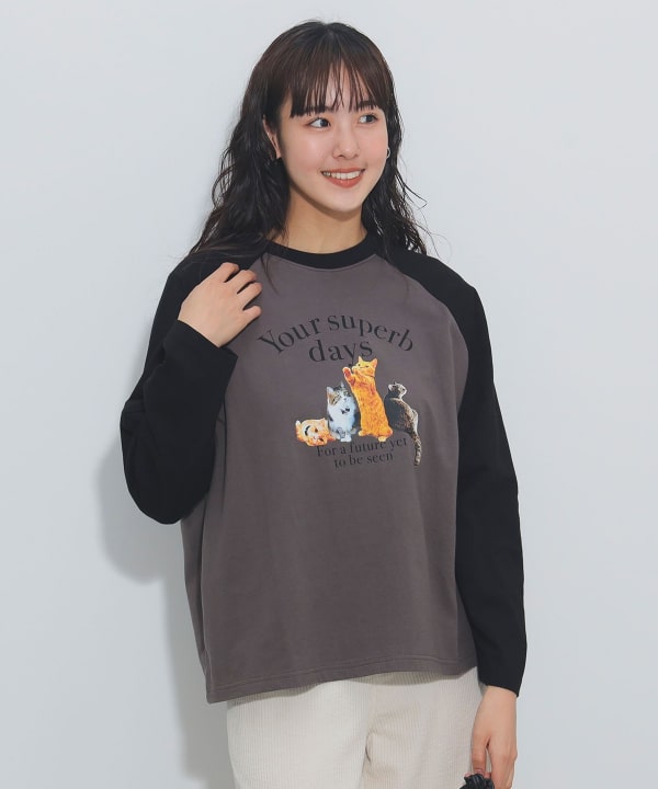 BEAMS HEART(ビームス ハート)キャットプリント ロング BEAMS HEART(ビームス ハート)キャットプリント ロング