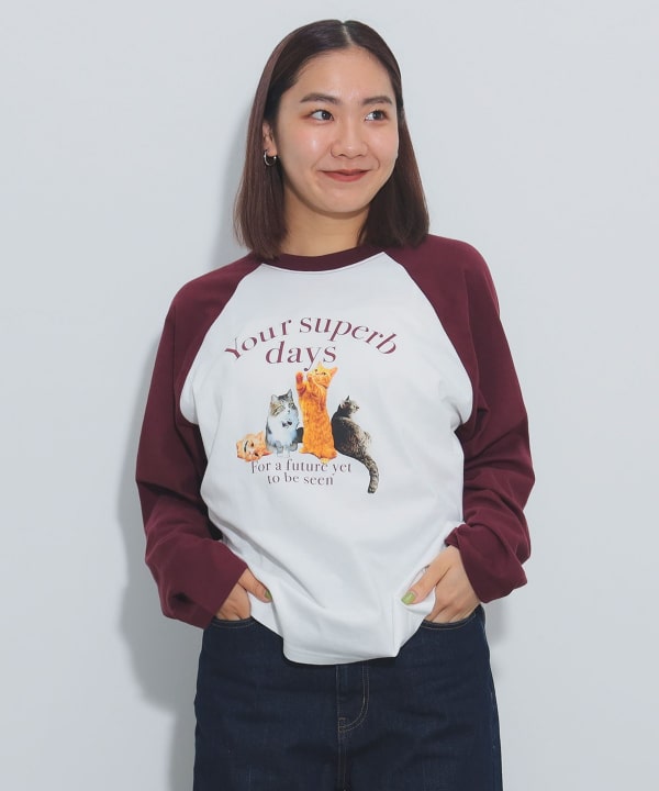BEAMS HEART(ビームス ハート)キャットプリント ロング BEAMS HEART(ビームス ハート)キャットプリント ロング