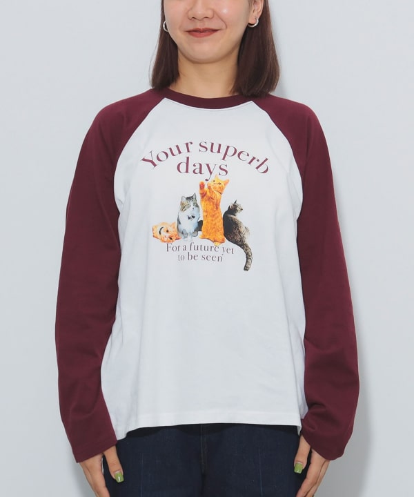 BEAMS HEART(ビームス ハート)キャットプリント ロング BEAMS HEART(ビームス ハート)キャットプリント ロング