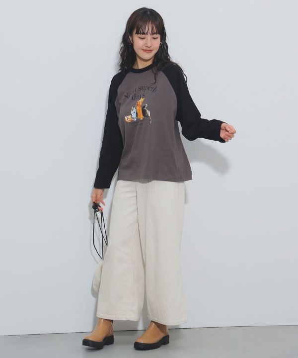 BEAMS HEART(ビームス ハート)キャットプリント ロング BEAMS HEART(ビームス ハート)キャットプリント ロング