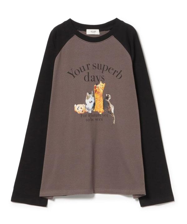 BEAMS HEART(ビームス ハート)キャットプリント ロング BEAMS HEART(ビームス ハート)キャットプリント ロング