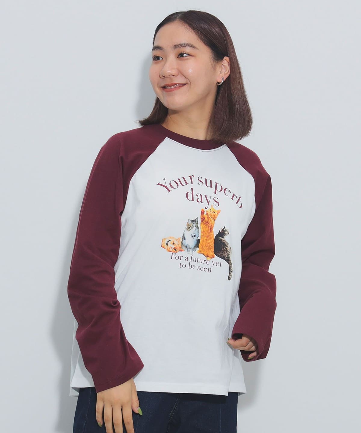 BEAMS HEART(ビームス ハート)キャットプリント ロングスリーブT BEAMS HEART(ビームス ハート)キャットプリント ロングスリーブT