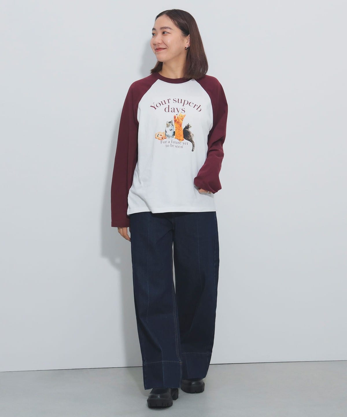 【新品同様】MM6 キャットプリント ロングTシャツ　大人気 BEAMS HEART（ビームス ハート）キャットプリント ロングスリーブT