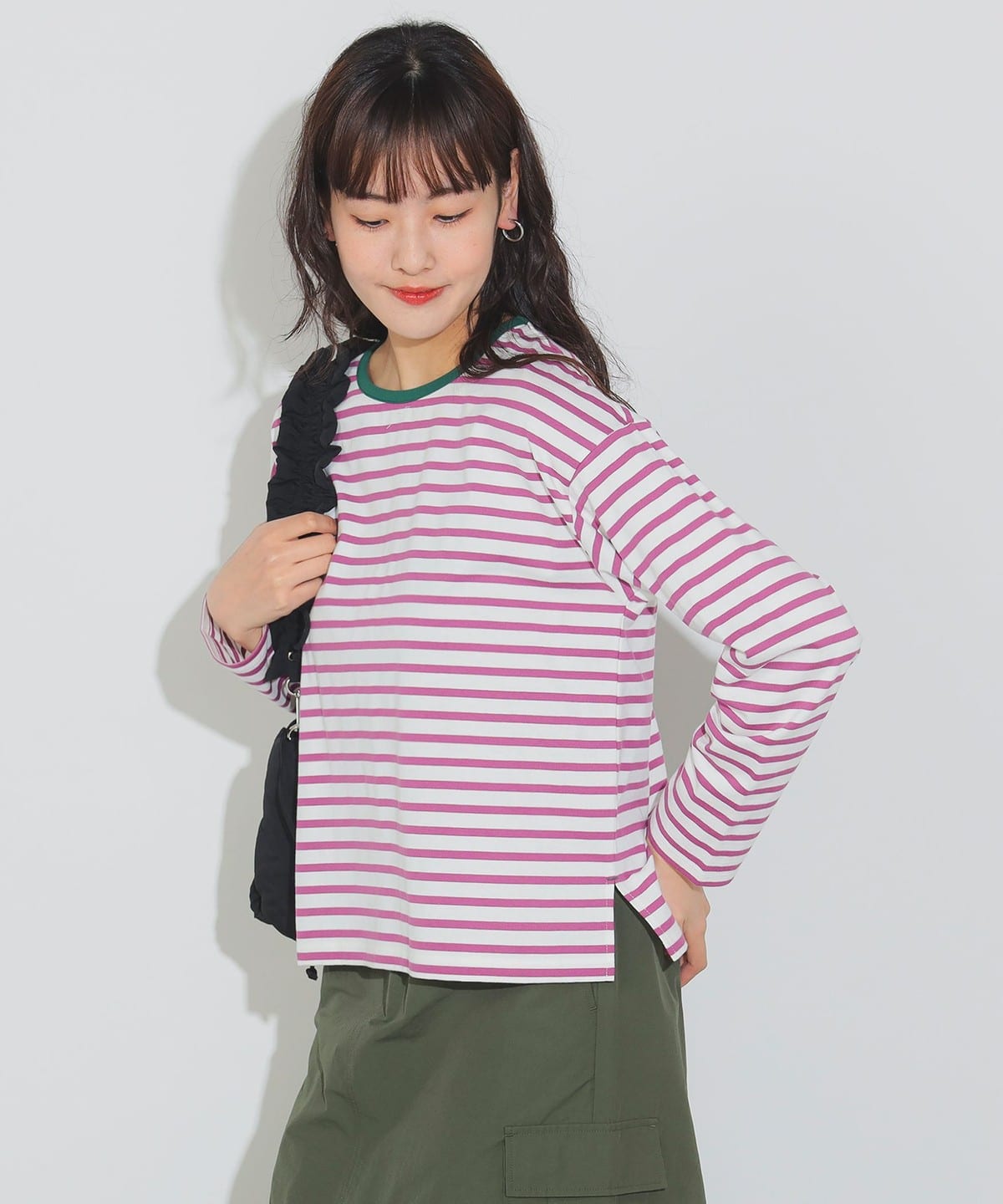 リンガー ボーダー Tシャツ Tシャツ・カットソー WOMEN OFF×BERRY ONE SIZE リンガー ボーダー Tシャツ Tシャツ・カットソー WOMEN OFF×BERRY ONE SIZE