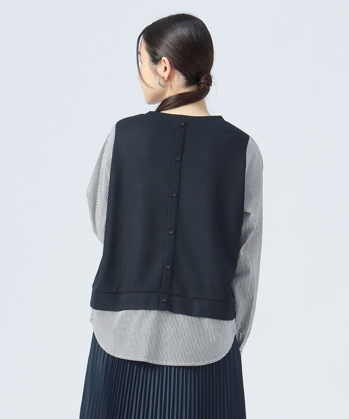 【11/6値下げ】後釦 異素材 プルオーバー Tシャツ・カットソー WOMEN NAVY ONE SIZE 【11/6値下げ】後釦 異素材 プルオーバー Tシャツ・カットソー WOMEN NAVY ONE SIZE