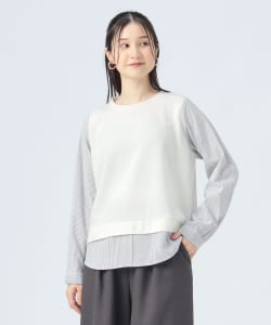 【+15%ポイントUP】後釦 異素材 プルオーバー