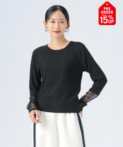 【+15%ポイントUP】チュールドッキング ラメ ロングスリーブ