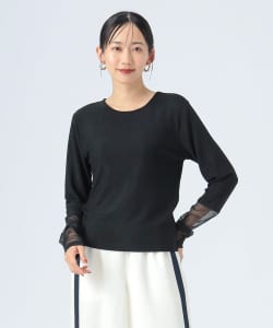 【+15%ポイントUP】チュールドッキング ラメ ロングスリーブ