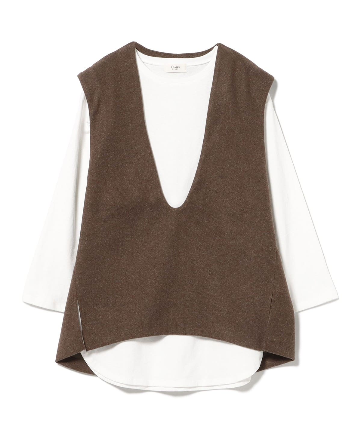 BEAMS HEART（ビームス ハート）Vネックベスト×ロングスリーブT