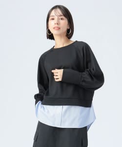 サカリバ × ストライプ フェイクレイヤー プルオーバー