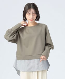 サカリバ × ストライプ フェイクレイヤー プルオーバー