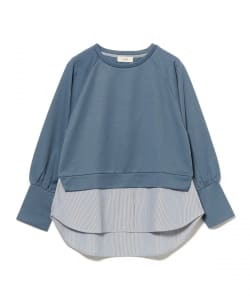 サカリバ × ストライプ フェイクレイヤー プルオーバー