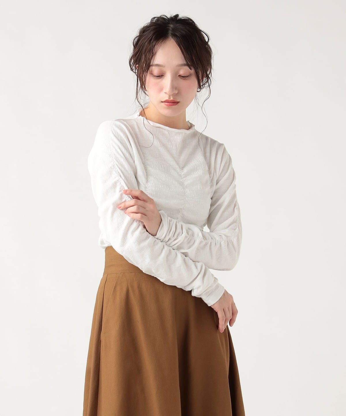 BEAMS HEART（ビームス ハート）シャーリング ギャザー プルオーバー 