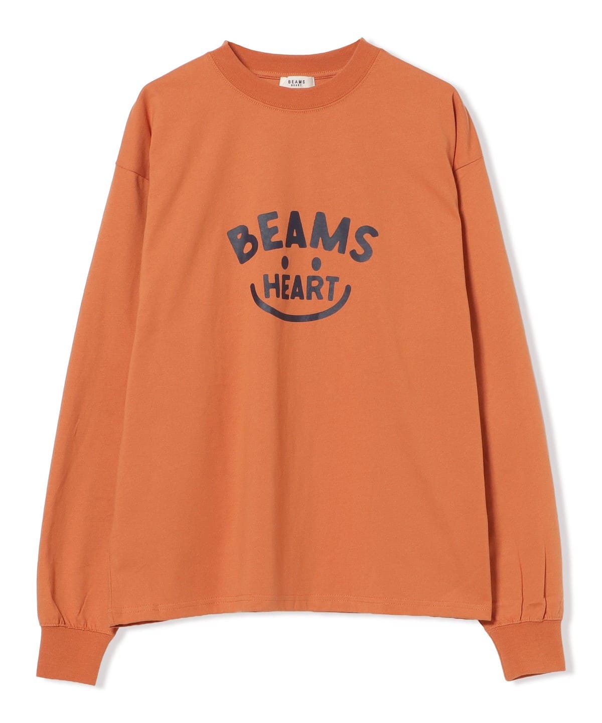 ERL ロングスリーブティーシャツ 総柄 オレンジ BEAMS HEART（ビームス ハート）スマイル ロゴ ロングスリーブ Tシャツ