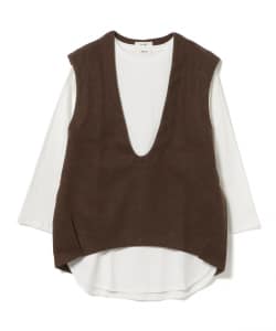Vネック ベスト ロングTシャツ セット