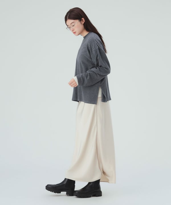 ボーダー ビッグ ロングスリーブ Tシャツ [H：171cm]