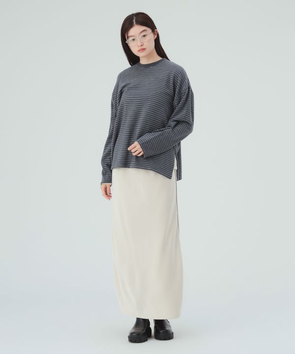 ボーダー ビッグ ロングスリーブ Tシャツ [H：171cm]
