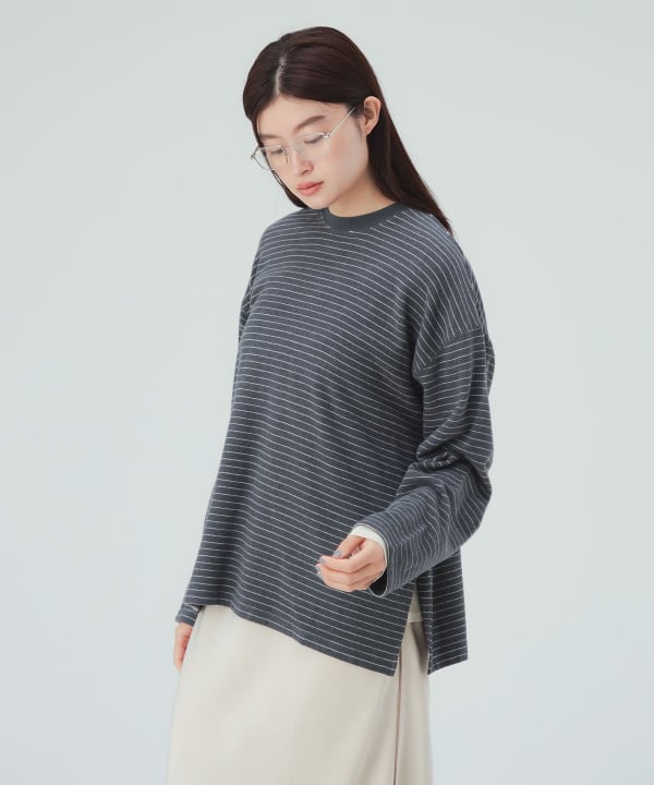 ボーダー ビッグ ロングスリーブ Tシャツ [H：171cm]