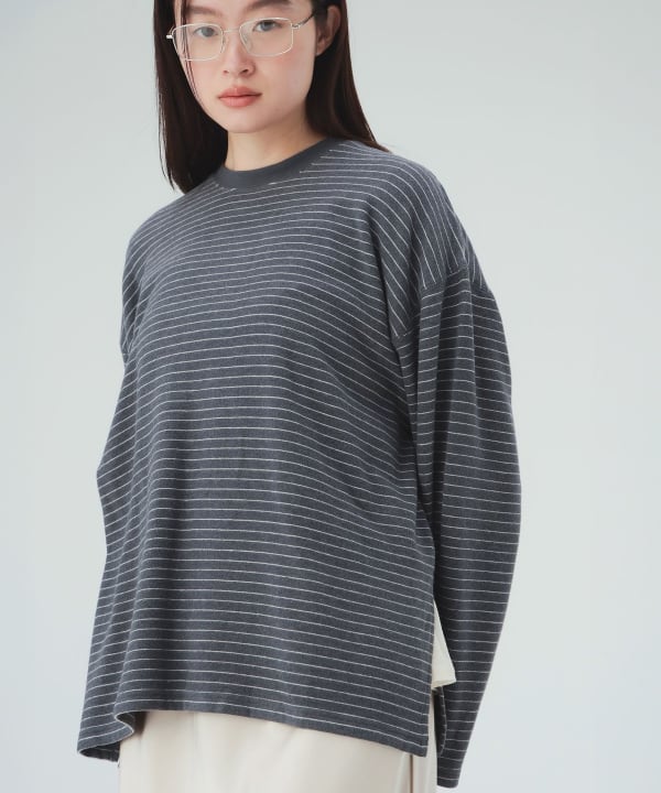 ボーダー ビッグ ロングスリーブ Tシャツ [H：171cm]
