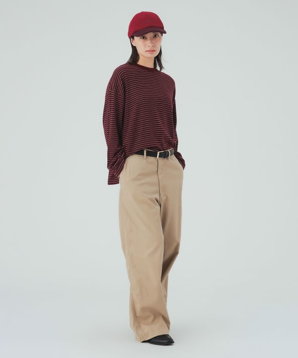 ボーダー ビッグ ロングスリーブ Tシャツ [H：168cm]