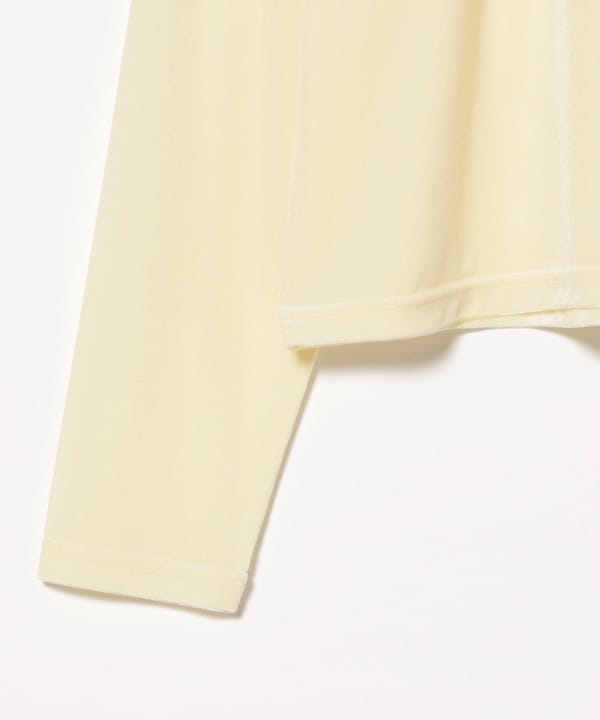 Sheer velour polo pullover