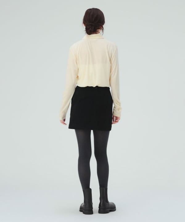 Sheer velour polo pullover [H: 171cm]