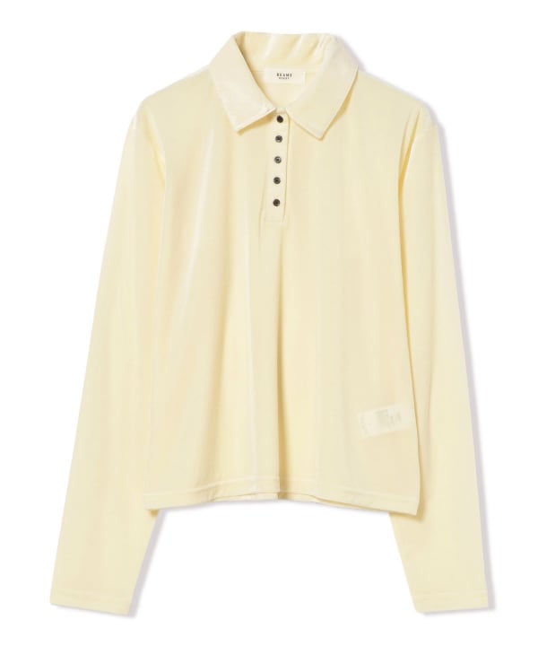 Sheer velour polo pullover