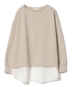 BEAMS HEART / ラウンドヘム 異素材 プルオーバー