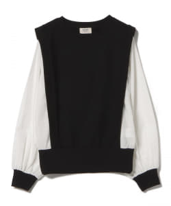 BEAMS HEART / ふんわり袖 異素材プルオーバー