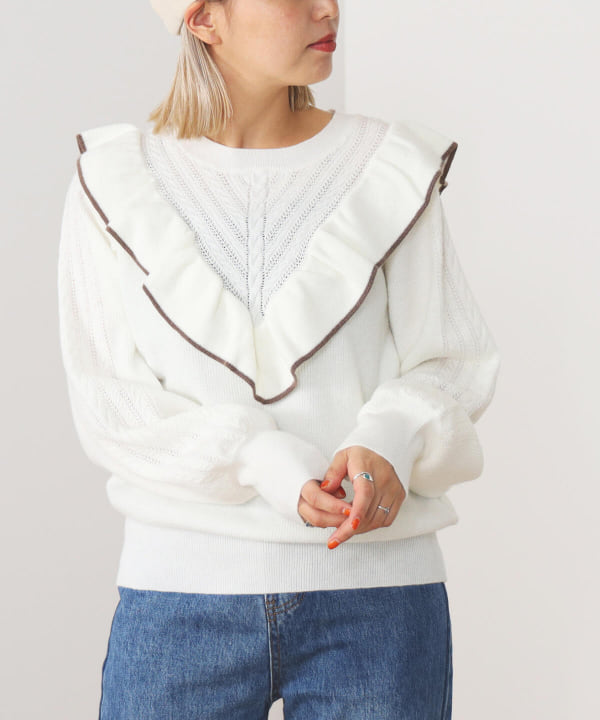 BEAMS HEART（ビームス ハート）フリル パイピング プルオーバー