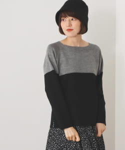 BEAMS HEART / 総針 配色プルオーバー