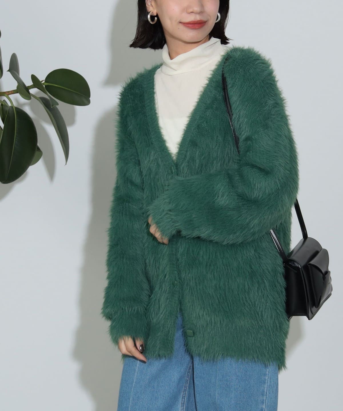 フェザーヤーン カーディガン(手洗い可能) トップス WOMEN GREEN ONE SIZE フェザーヤーン カーディガン(手洗い可能) トップス WOMEN GREEN ONE SIZE