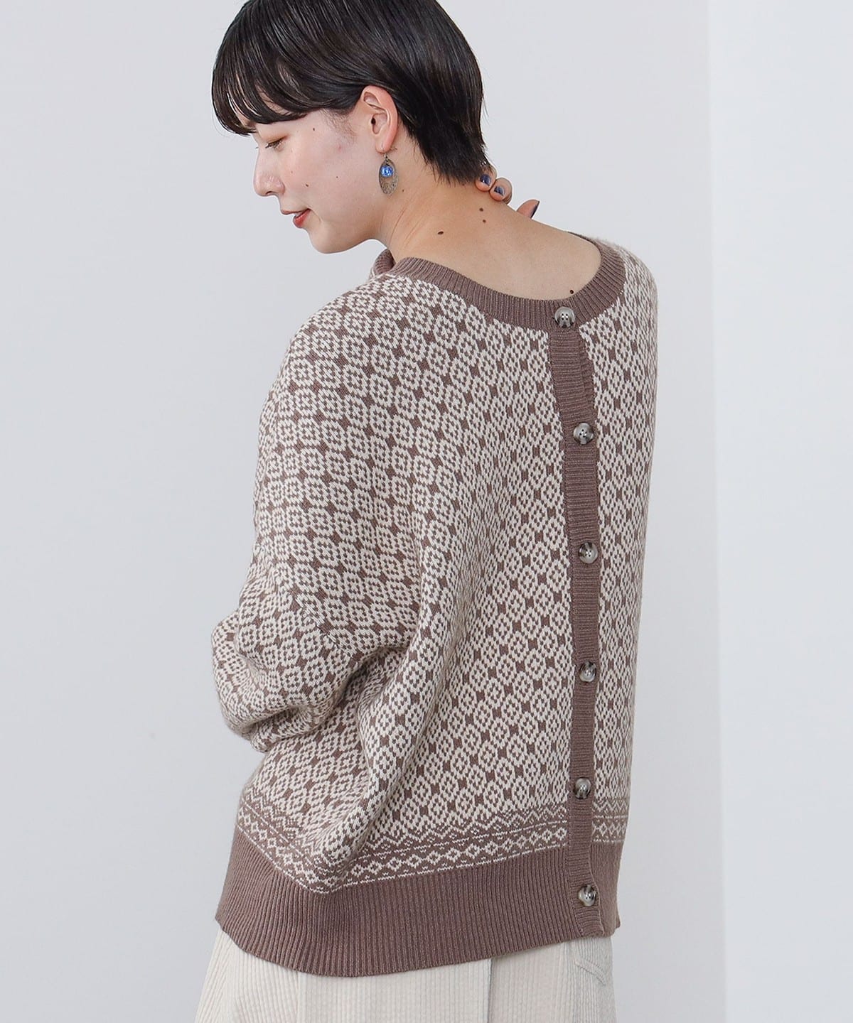 2WAY ジャカード カーディガン(手洗い可能) トップス WOMEN MOCHA ONE SIZE 2WAY ジャカード カーディガン(手洗い可能) トップス WOMEN MOCHA ONE SIZE