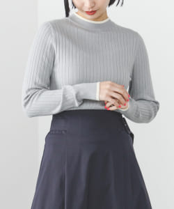 配色 ワイドリブ プルオーバー