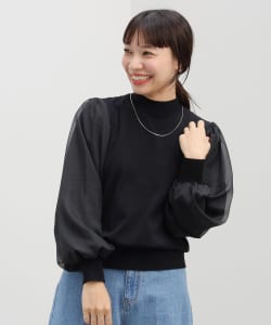 袖オーガンジー プルオーバー