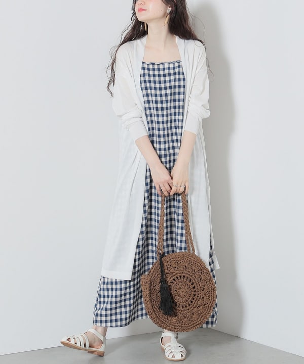 アットワン atONE コットンニットロングカーディガン （M-GRAY