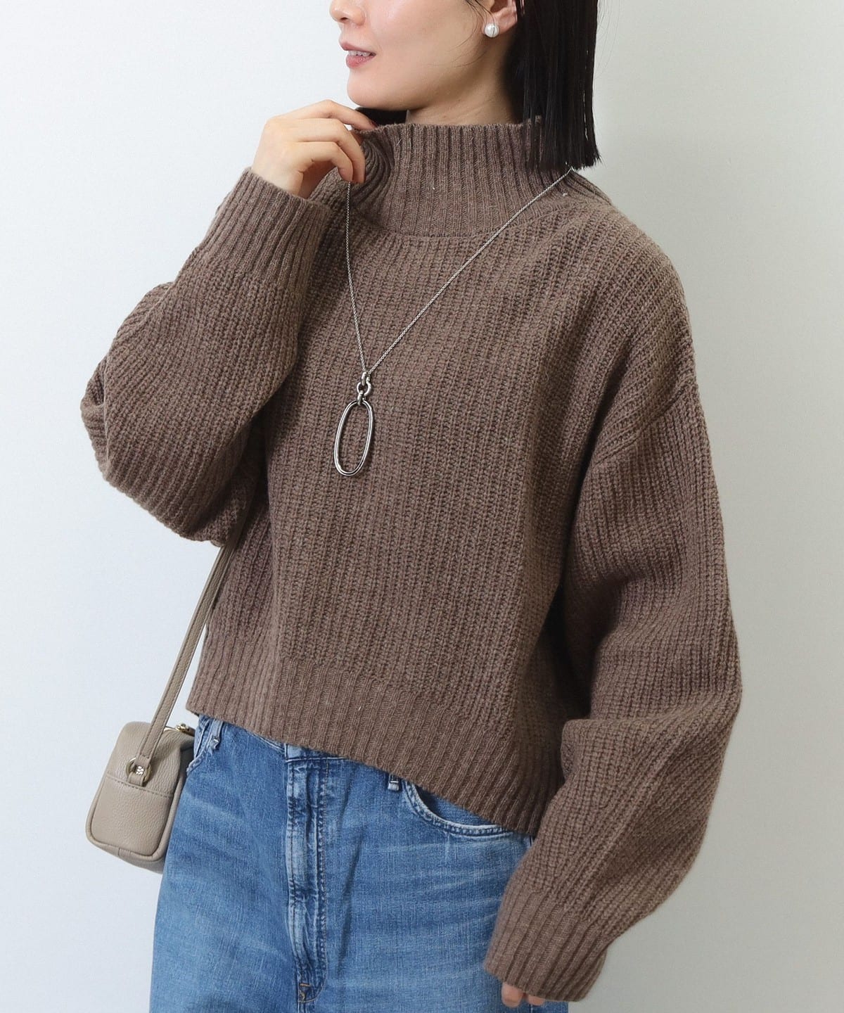 ボリュームスリーブ タートルネック プルオーバー(手洗い可能) トップス WOMEN MOCHA ONE SIZE ボリュームスリーブ タートルネック プルオーバー(手洗い可能) トップス WOMEN MOCHA ONE SIZE