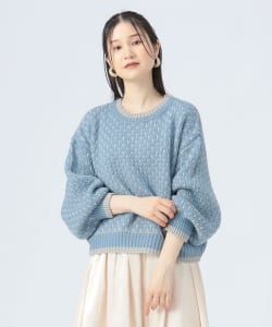【+15%ポイントUP】ドット柄 ジャカード ニット（手洗い可能）