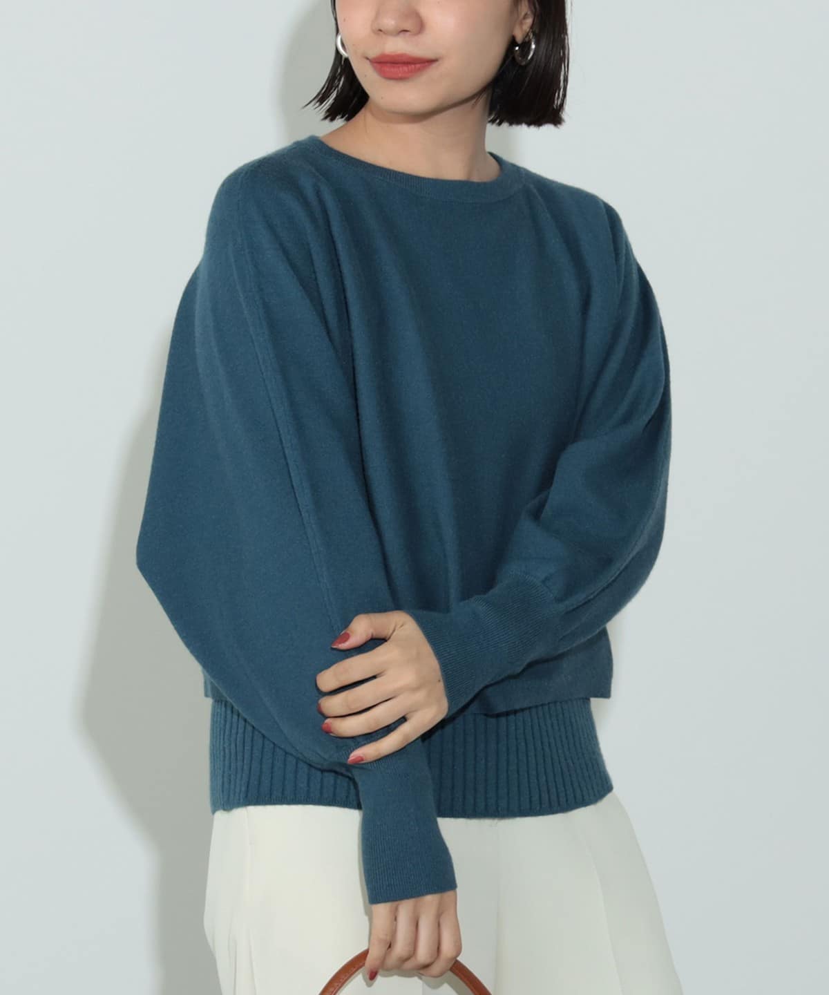 ドルマン × リブニットプルオーバー(セットアイテム・手洗い可能) トップス WOMEN BLUE GREEN ONE SIZE ドルマン × リブニットプルオーバー(セットアイテム・手洗い可能) トップス WOMEN BLUE GREEN ONE SIZE