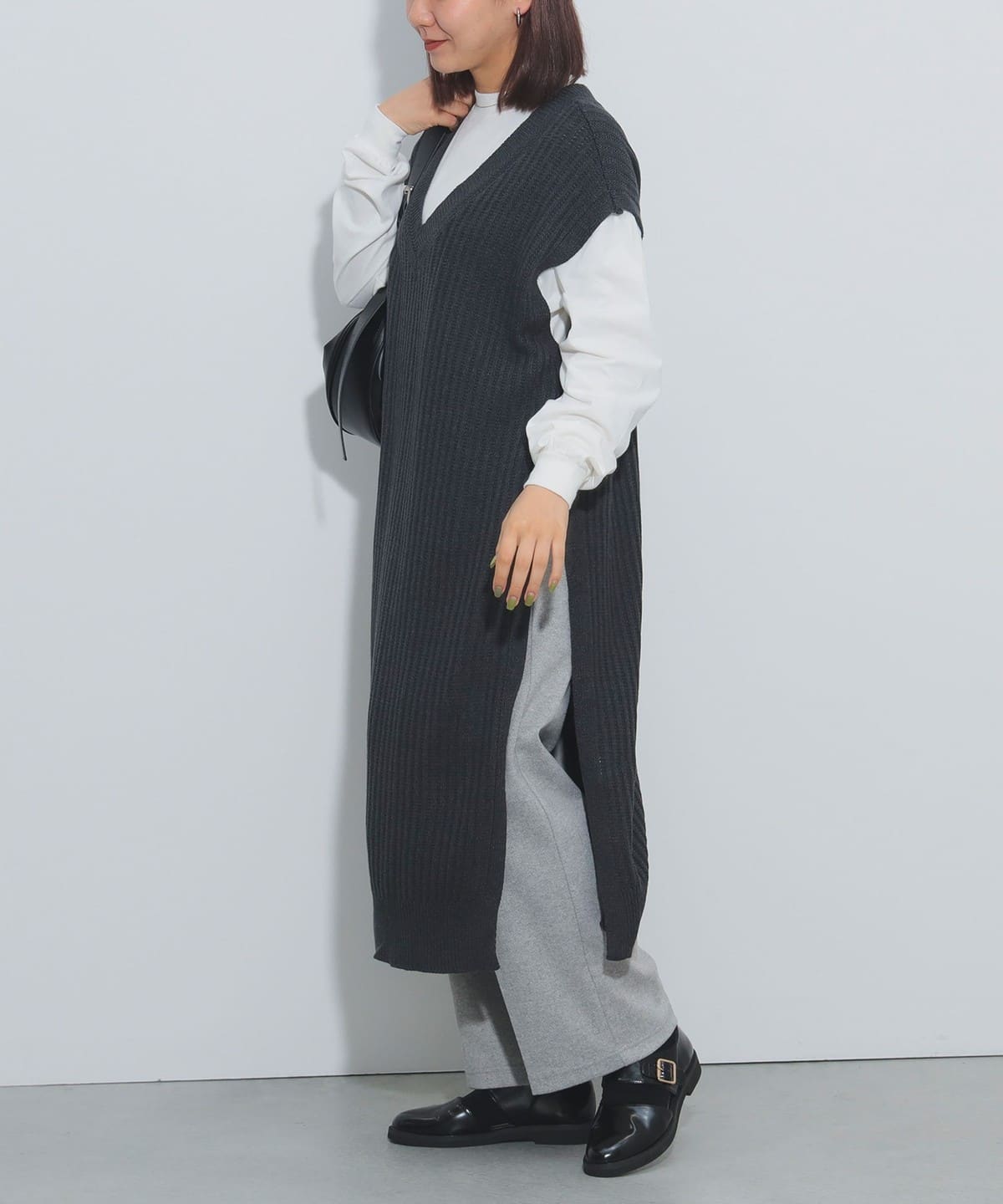 BEAMS HEART（ビームス ハート）ロングTシャツ × ニットベスト セット