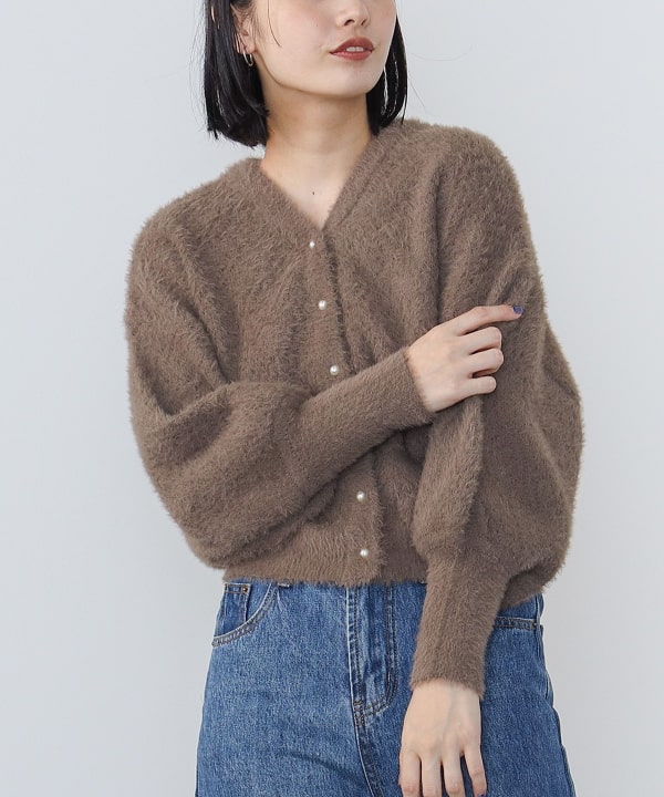 beams vaporize 22ss カーディガン フェザーライク