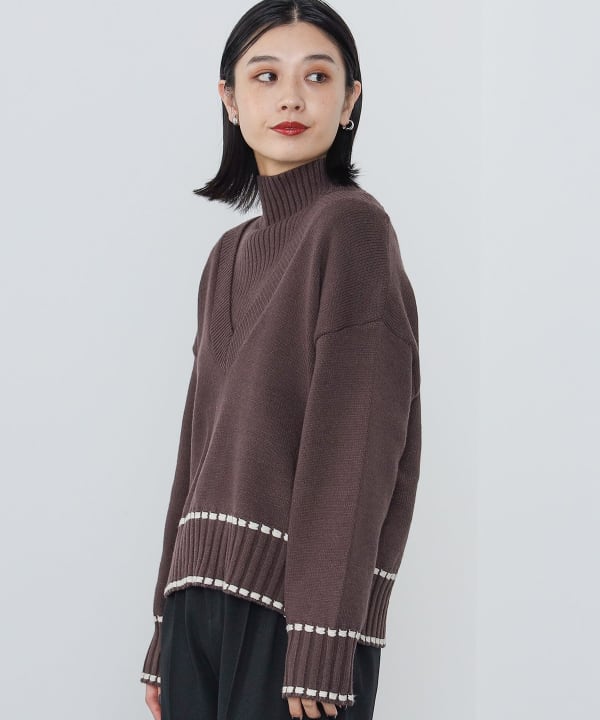 BEAMS HEART（ビームス ハート）Vネックニット × カットソー