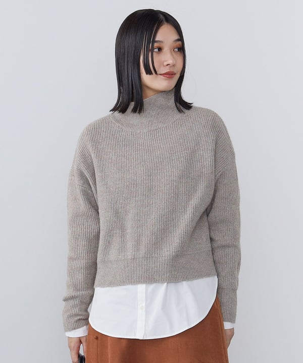 BEAMS HEART（ビームス ハート）ブークレニット × バンドカラーシャツ