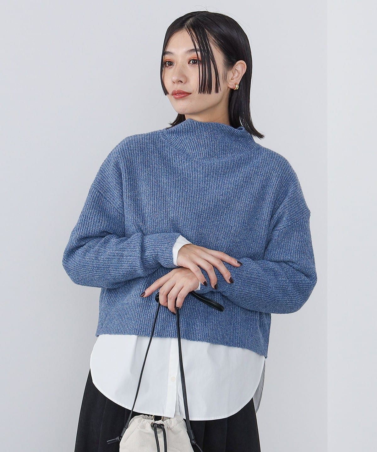 ブークレニット × バンドカラーシャツ セット トップス WOMEN BLUE ONE SIZE ブークレニット × バンドカラーシャツ セット トップス WOMEN BLUE ONE SIZE
