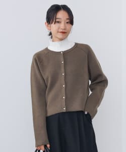 ダブルフェイス パールボタン カーディガン（手洗い可能）