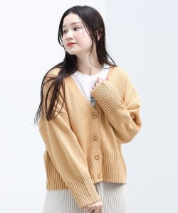 Vネックカーディガン × ロングTシャツ セット