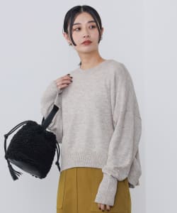 ラメ ショート ニットプルオーバー
