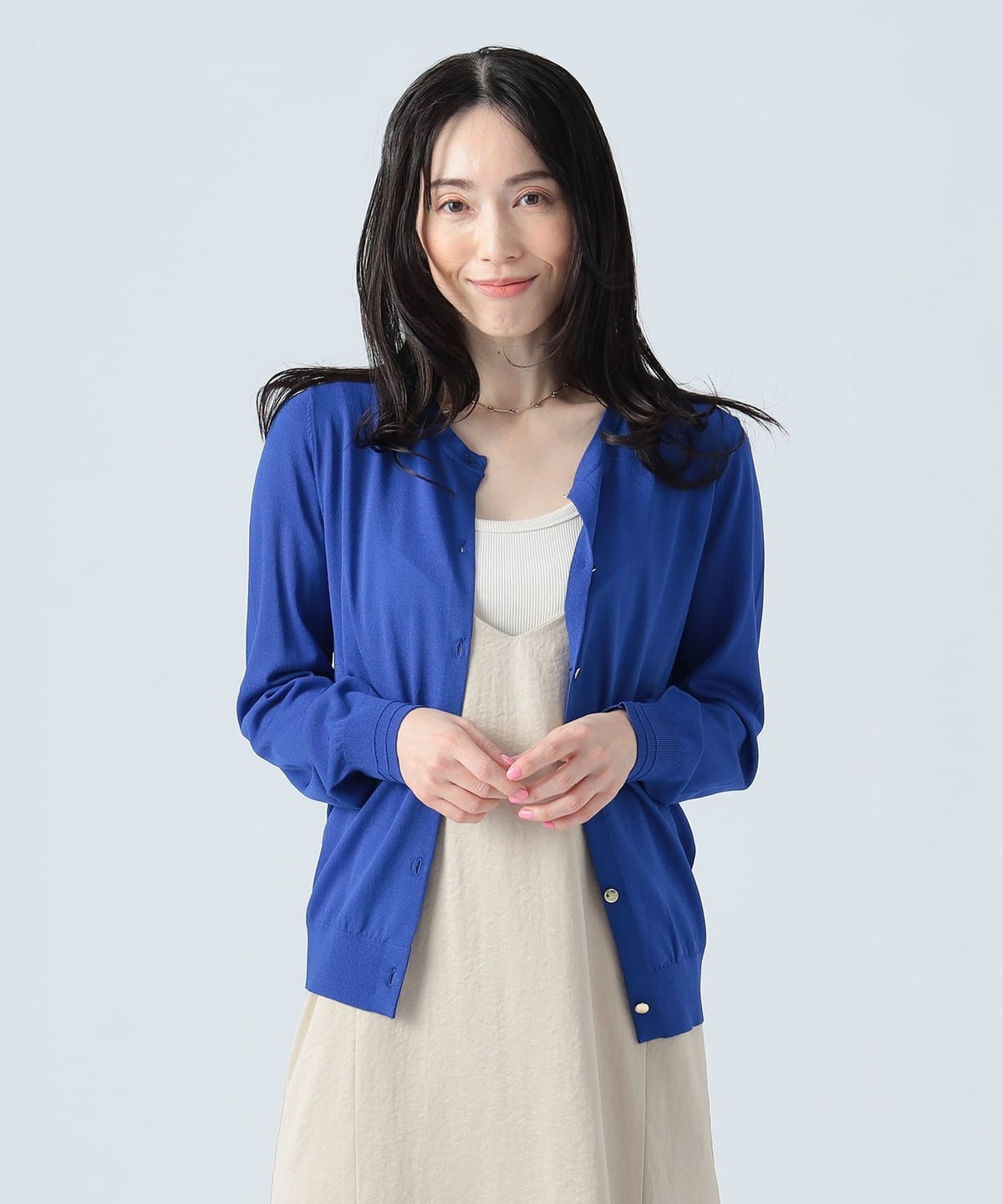 ベーシック クルーネック カーディガン 25SS(手洗い可能) トップス WOMEN BLUE ONE SIZE ベーシック クルーネック カーディガン 25SS(手洗い可能) トップス WOMEN BLUE ONE SIZE