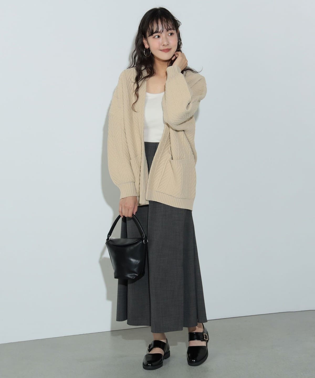 BEAMS HEART（ビームス ハート）畦編み 着流し カーディガン（手洗い