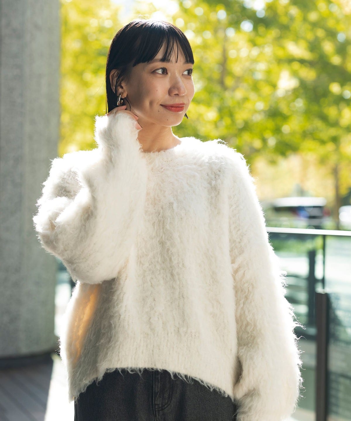 シャギーニット クルー プルオーバー(手洗い可能) トップス WOMEN OFF WHITE ONE SIZE シャギーニット クルー プルオーバー(手洗い可能) トップス WOMEN OFF WHITE ONE SIZE